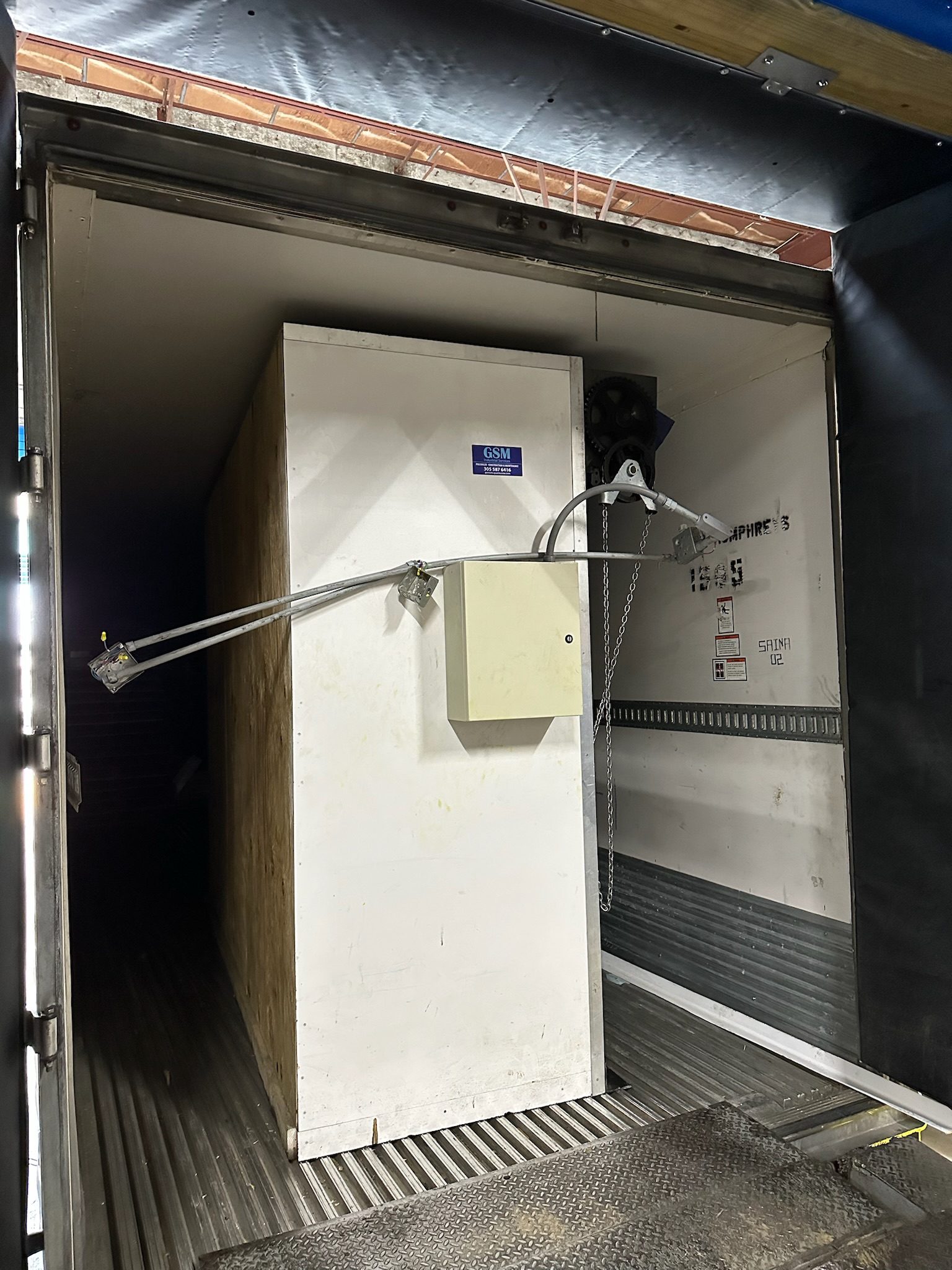 GSM precooler loaded inside a freight truck ready for transport