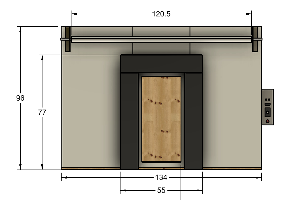 Technical drawing with precooler dimensions